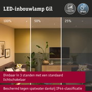 LED-inbouwlamp Gil dimbaar in 3 standen met IP44 bescherming tegen spatwater in woonkamer