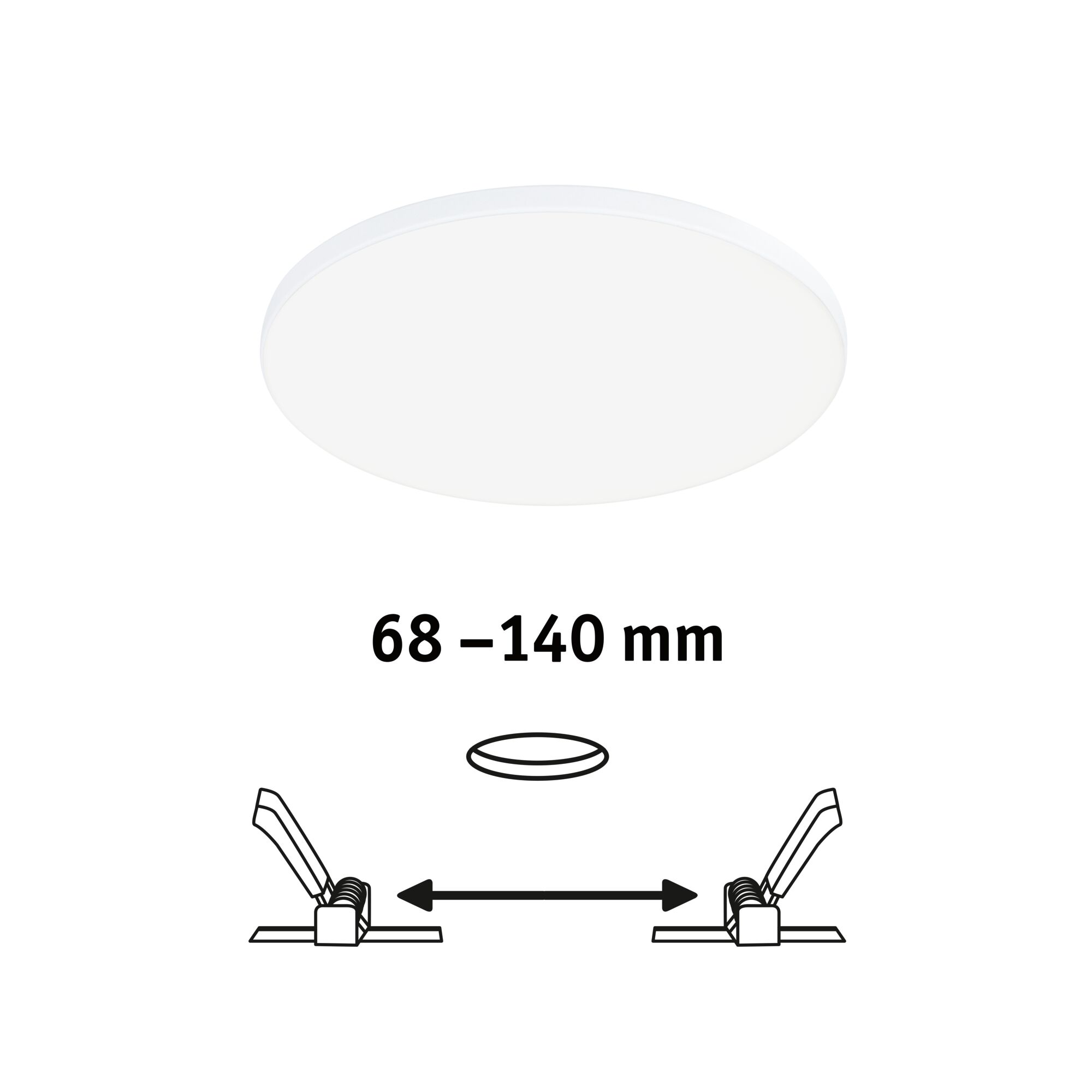 Round white LED ceiling light with slim design for modern indoor lighting