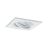 Spot encastré carré blanc en métal avec lampe LED orientable pour éclairage intérieur