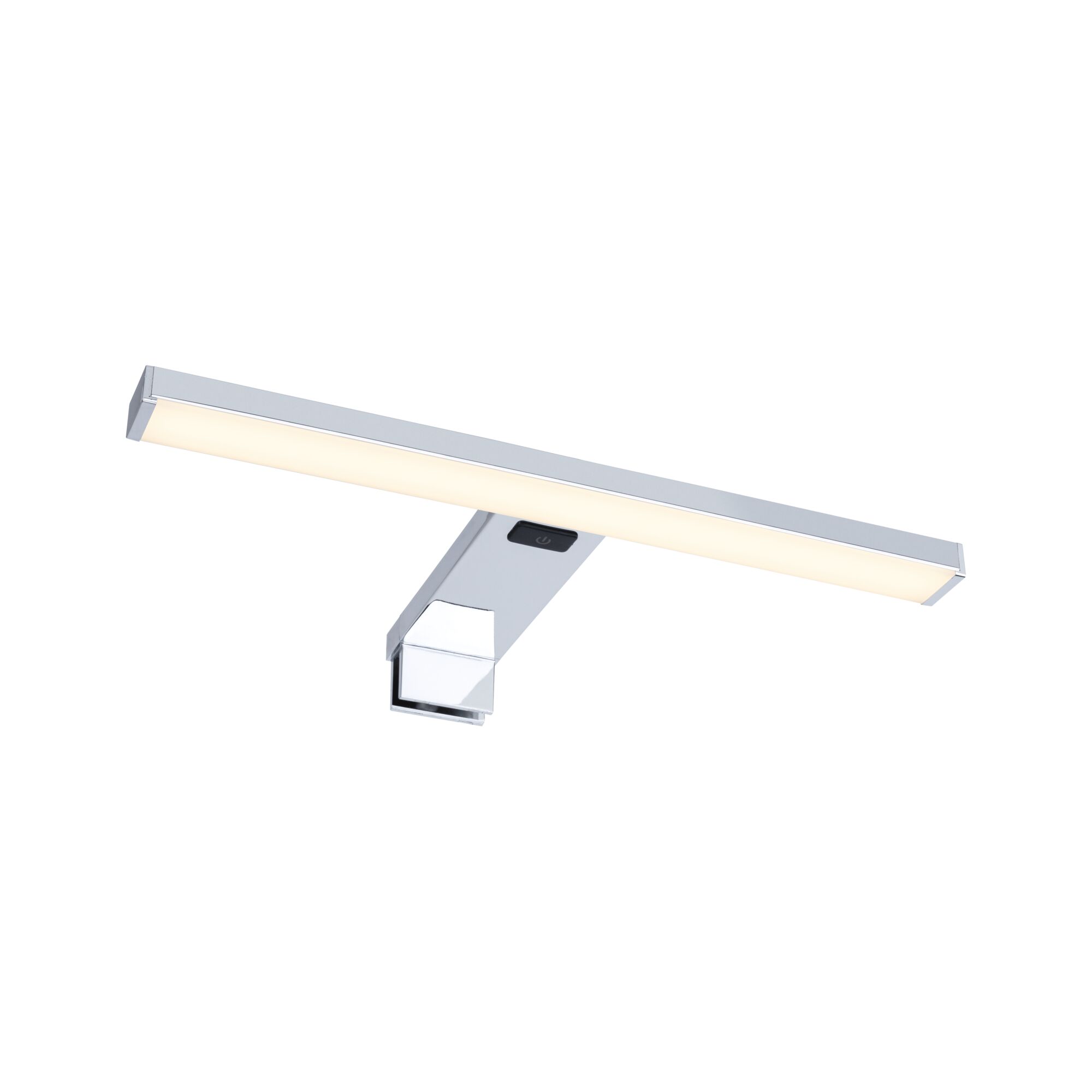 Applique miroir LED moderne en chrome avec lumière blanc chaud et interrupteur tactile pour salle de bain