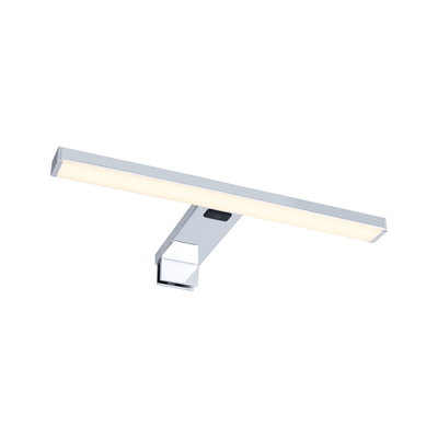 Applique miroir LED moderne en chrome avec lumière blanc chaud et interrupteur tactile pour salle de bain