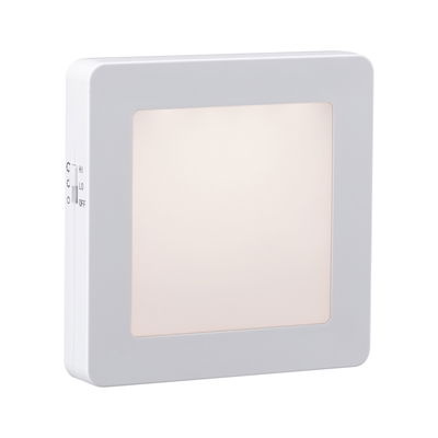 Plafonnier LED carré blanc en plastique avec variateur et lumière blanc chaud