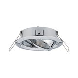 Runder Einbaustrahler aus verchromtem Metall mit schwenkbarem Reflektor für flexible LED-Beleuchtung