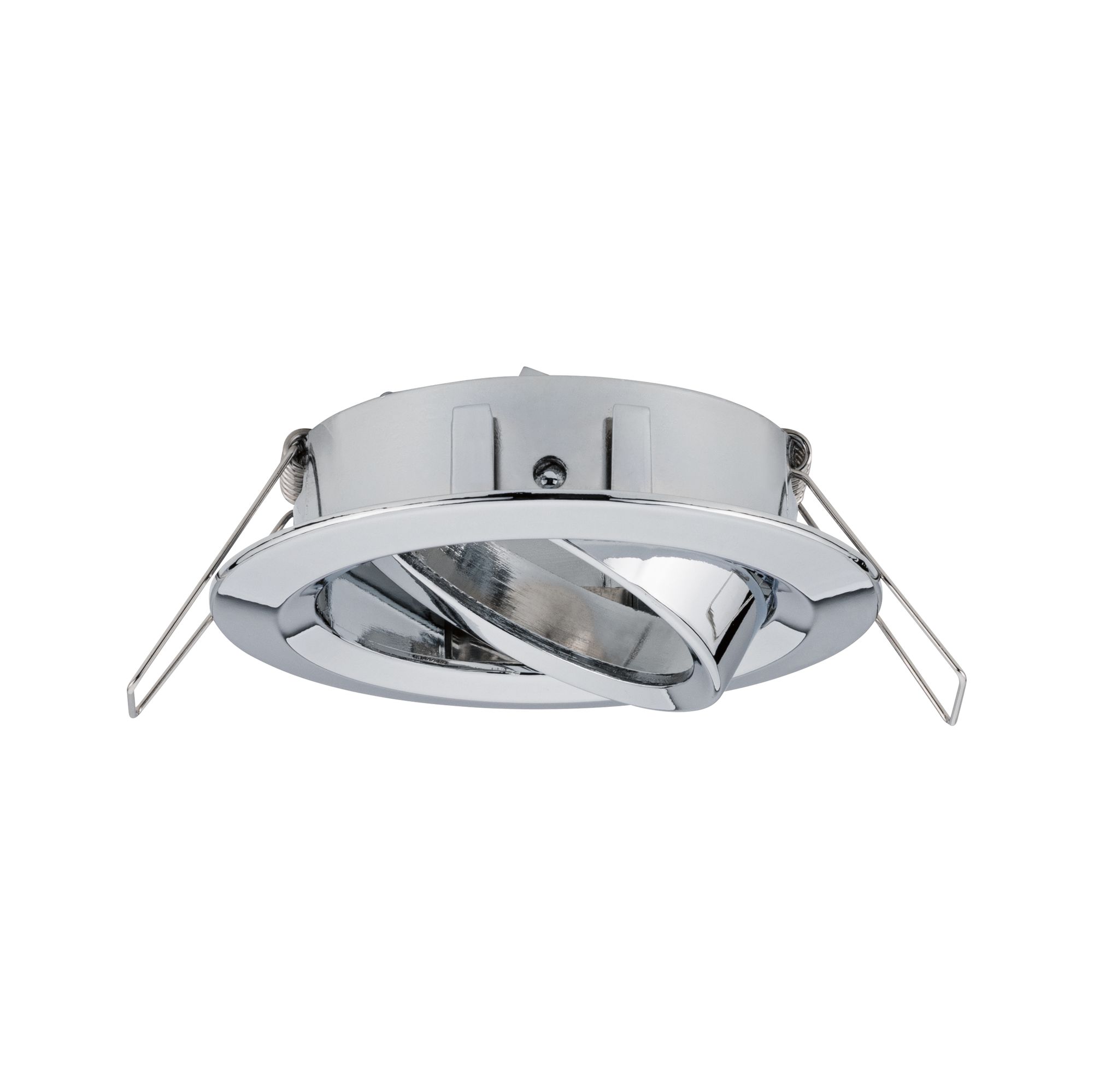 Spot encastré en métal chromé avec réflecteur orientable pour éclairage LED