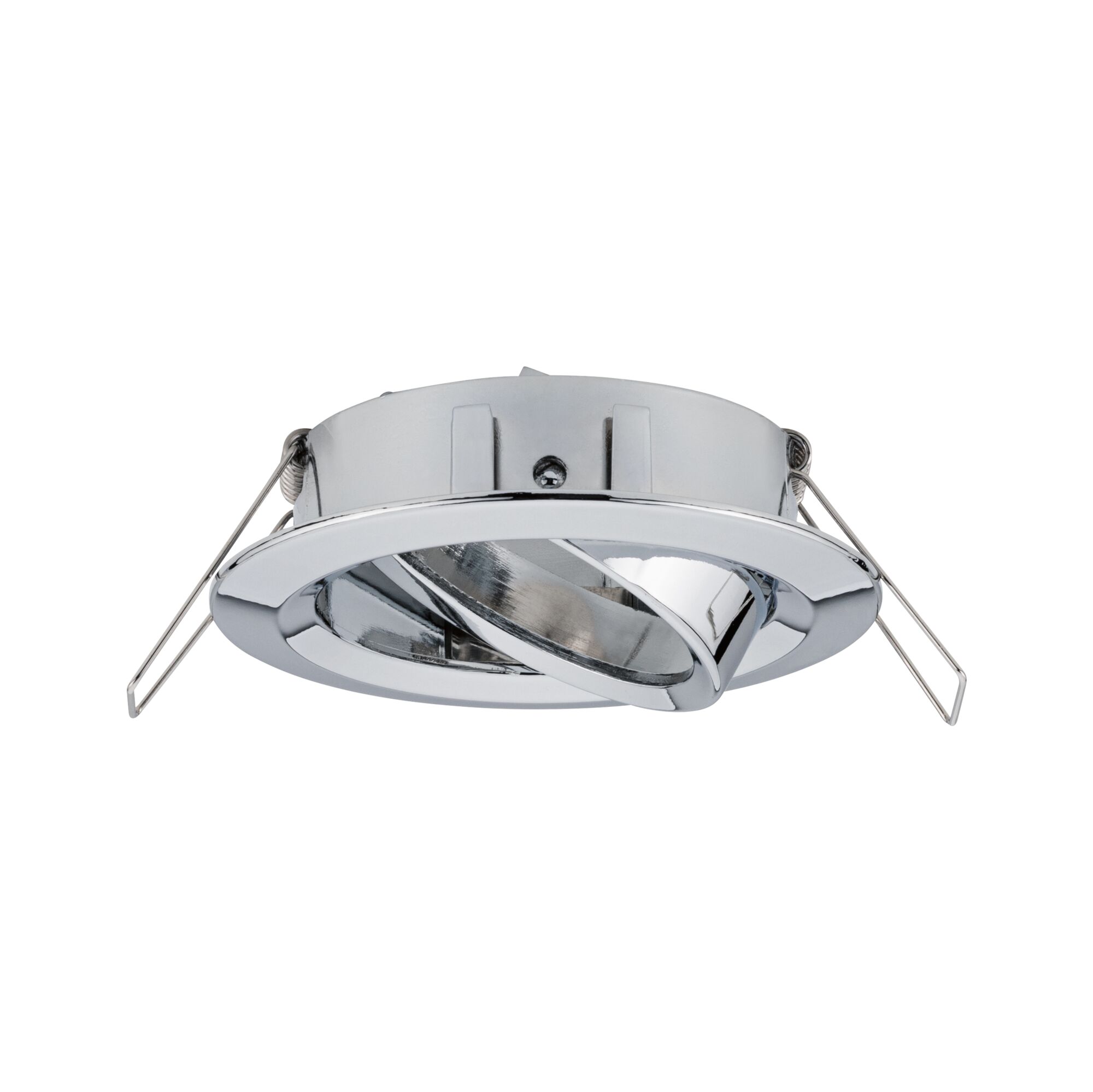 Spot encastré en métal chromé avec réflecteur orientable pour éclairage LED