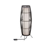 Lampadaire avec structure métallique noire et lumière blanche pour éclairage intérieur moderne