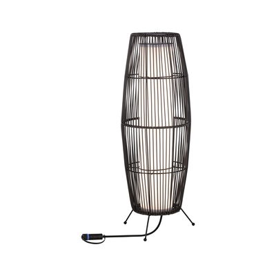 Lampadaire avec structure métallique noire et lumière blanche pour éclairage intérieur moderne