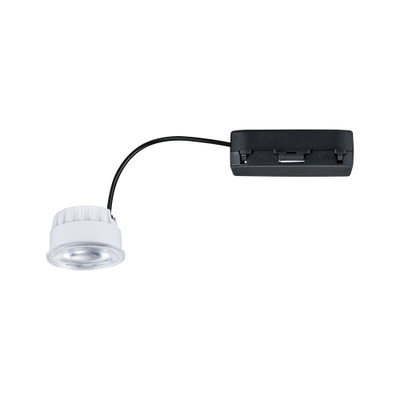 Kompaktes LED-Modul mit weißem Gehäuse und schwarzem Kabel für flexible Beleuchtungslösungen