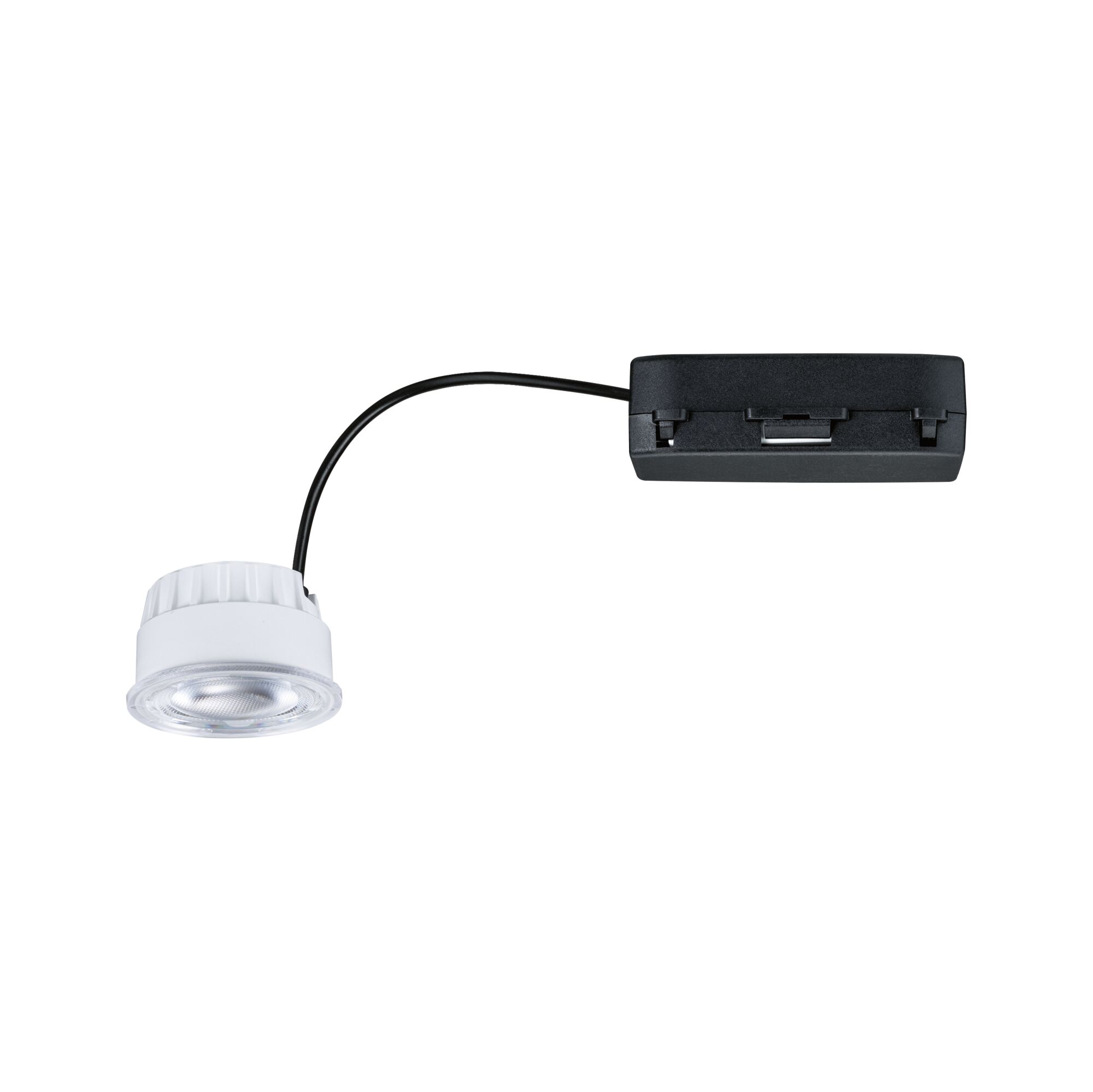 LED Coin Nova 50mm Coin 2,8W 505lm 230V 4000K Helder Compact LED-module met witte behuizing en zwarte kabel voor veelzijdige verlichtingsoplossingen