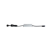 Elektronisches Netzteil aus Aluminium in Silber mit schwarzem Kabel und Stecker für LED-Beleuchtung