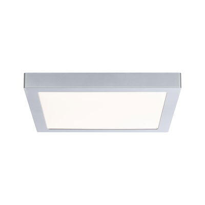 Vierkante LED-plafondlamp van zilverkleurig aluminium met witte diffuser voor moderne verlichting