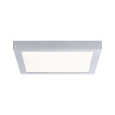 Plafonnier LED carré en aluminium argenté avec diffuseur blanc pour un éclairage moderne