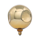 Ronde gouden glazen lamp met E27-fitting voor decoratieve LED-verlichting en warme sfeer