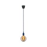 Suspension avec câble bleu et ampoule ambrée pour éclairage intérieur moderne