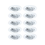 Dix spots encastrés blancs avec réflecteur orientable pour éclairage LED de plafond flexible