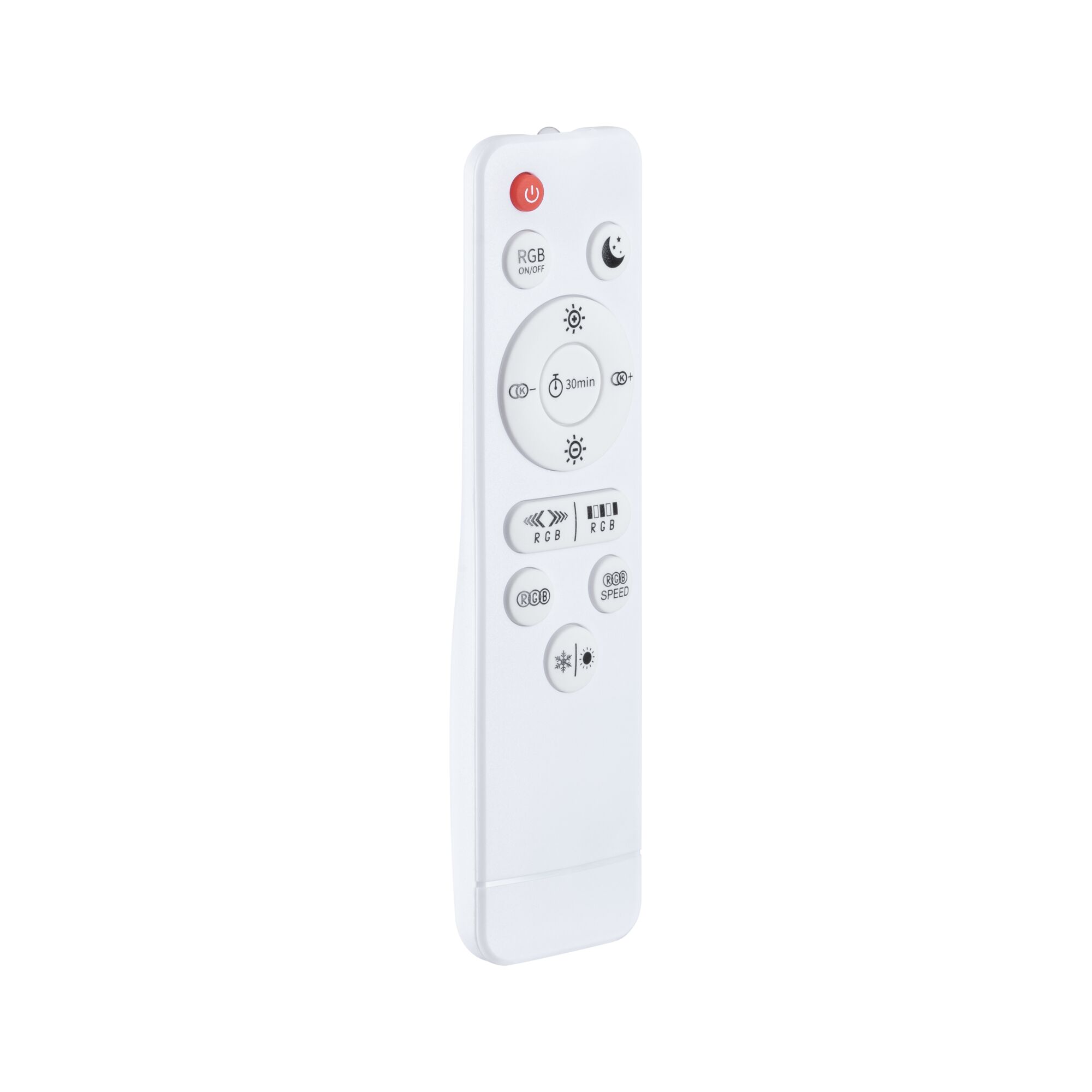 Télécommande en plastique blanc avec fonctions RGB et minuterie pour systèmes d'éclairage LED