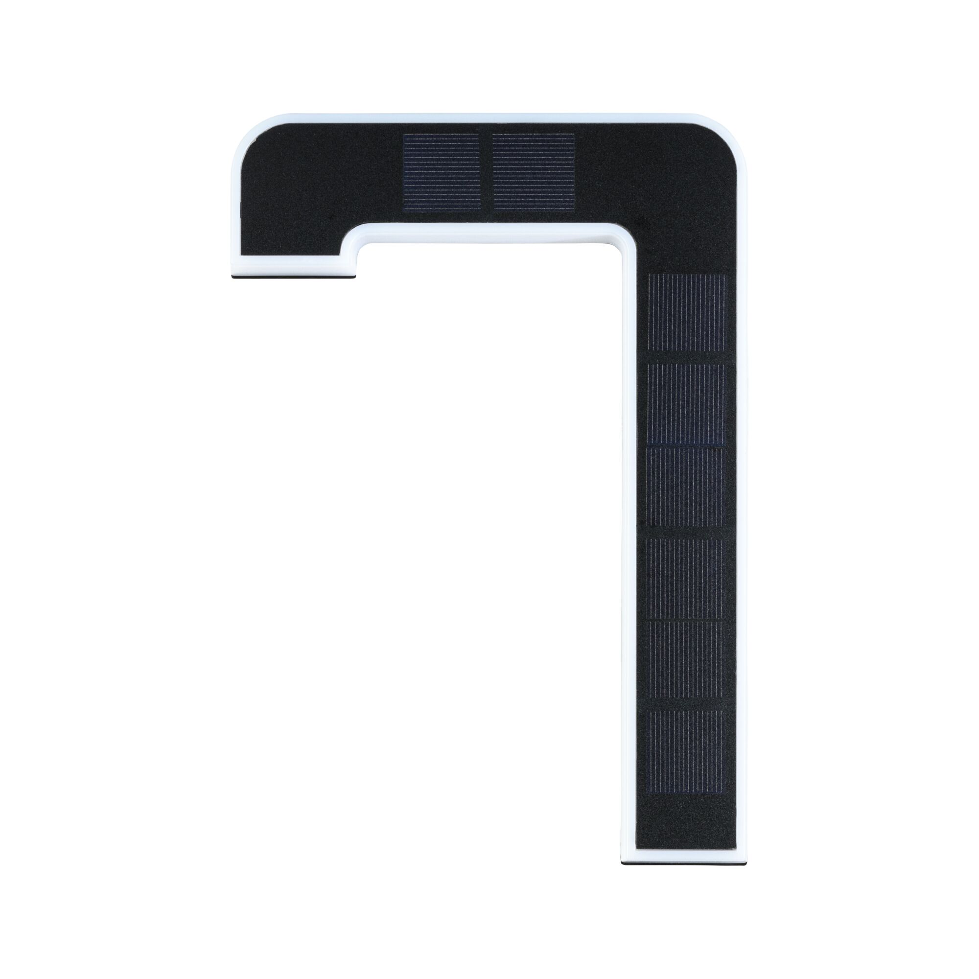 White LED corner light with black solar panels for energy-saving outdoor lighting