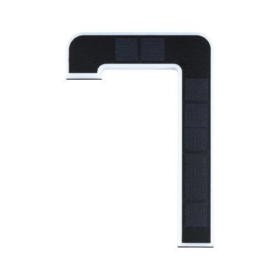 White LED corner light with black solar panels for energy-saving outdoor lighting