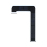 Black L-shaped solar panel with white frame for energy-efficient lighting solutions