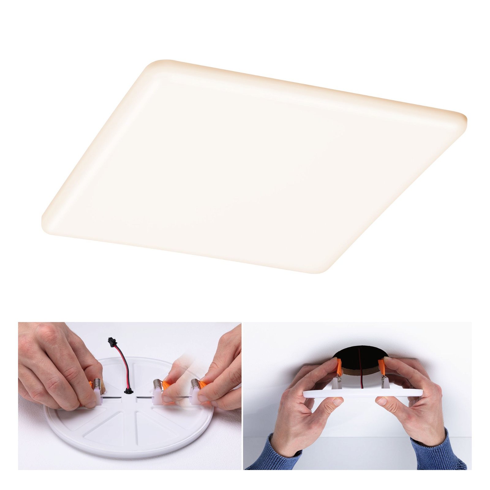 VariFit LED Recessed panel Smart Home Zigbee Veluna IP44 square 215x215mm 17W 1300lm Tunable White Satin dimmable
