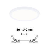 Rundes weißes LED-Deckenlicht mit verstellbarem Abstand von 50 bis 140 mm für Einbauleuchten.