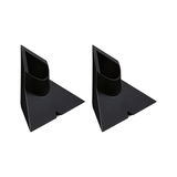 Two black plastic wall mounts with angled openings for LED lights or cable installation