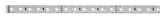 Long LED strip with white LEDs on silver circuit board for flexible lighting solutions.