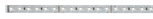 Long LED strip with white LEDs on silver circuit board for flexible lighting solutions.