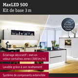 Kit MaxLED 500 3 m avec éclairage LED, revêtement lavable et système extensible pour cuisine décorative
