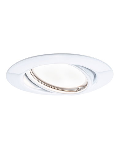 White recessed spotlight made of plastic with adjustable reflector for flexible LED lighting