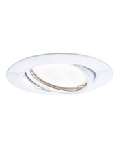 Weißer Einbaustrahler aus Metall mit schwenkbarem Einsatz für flexible LED-Beleuchtung