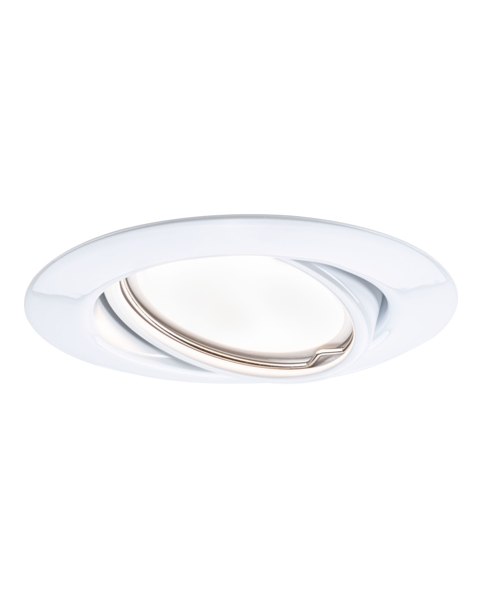 Witte metalen inbouwspot met verstelbare inzet voor flexibele LED-verlichting
