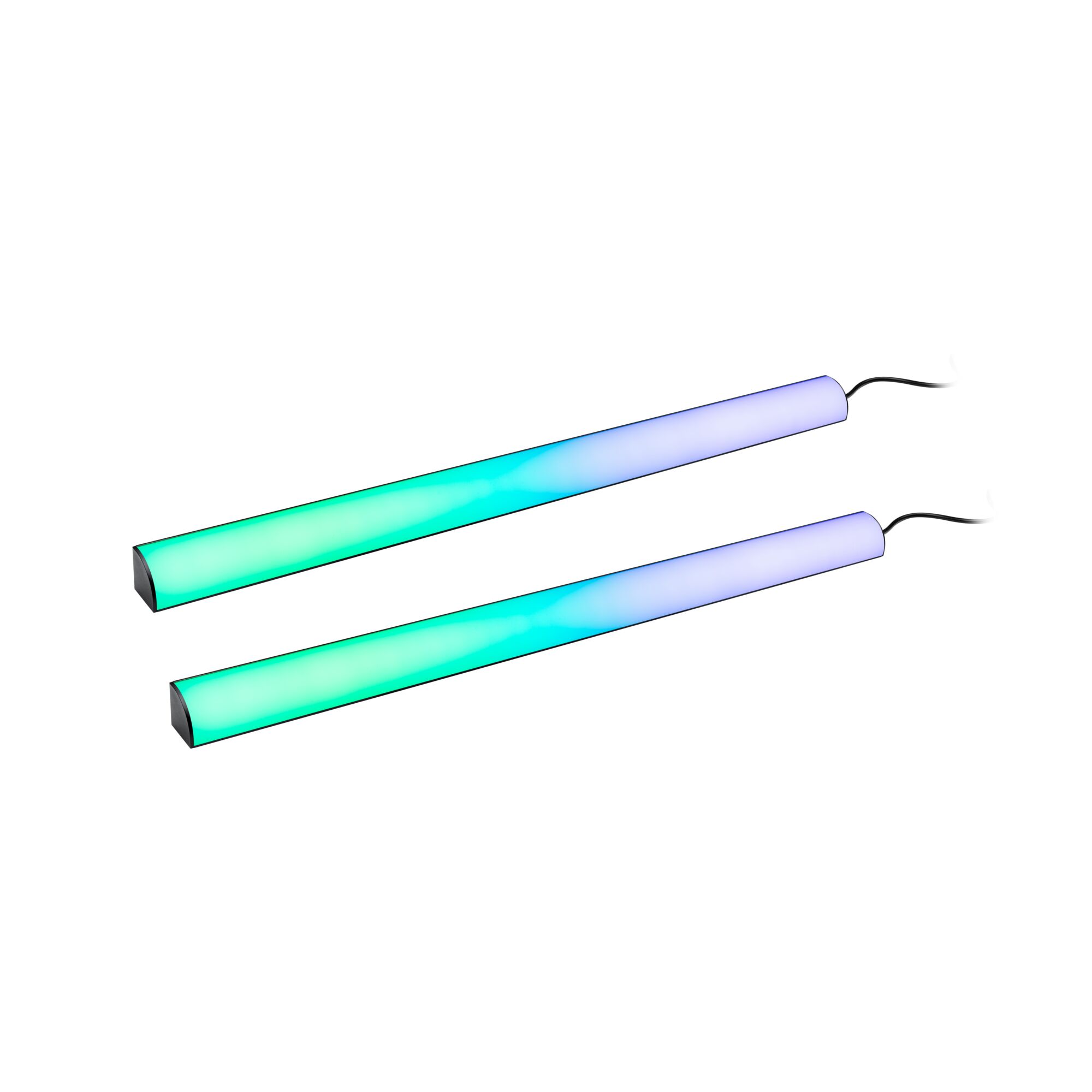 Barre lumineuse LED avec dégradé bleu-vert, éclairage RGB moderne avec câble
