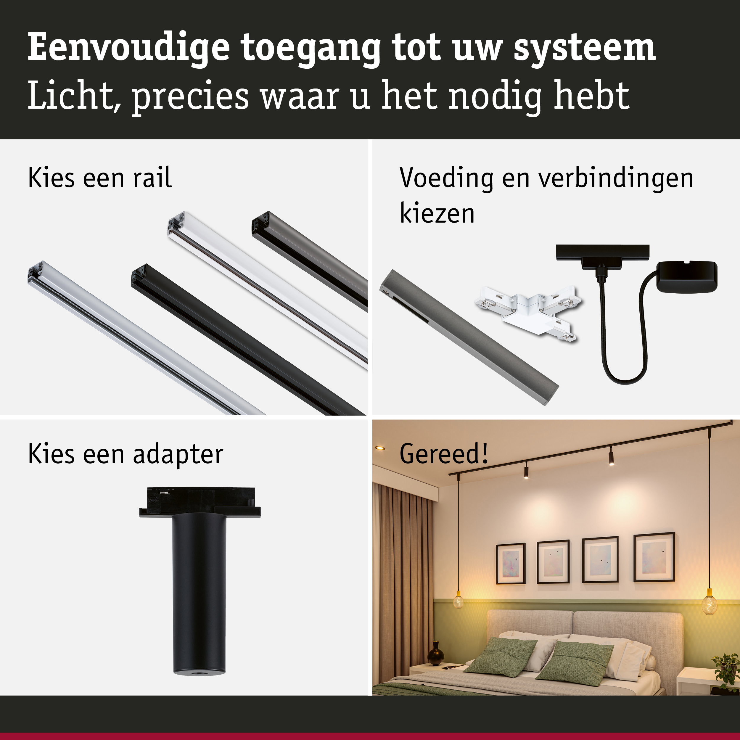 URail Pendeladapter Universal max. 50W 230V Zwart mat