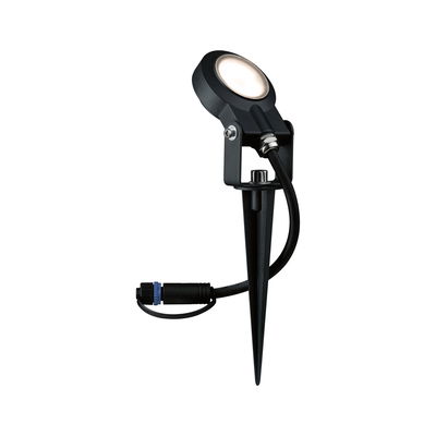 Projecteur LED de jardin noir avec piquet et câble pour éclairage extérieur et jardin.