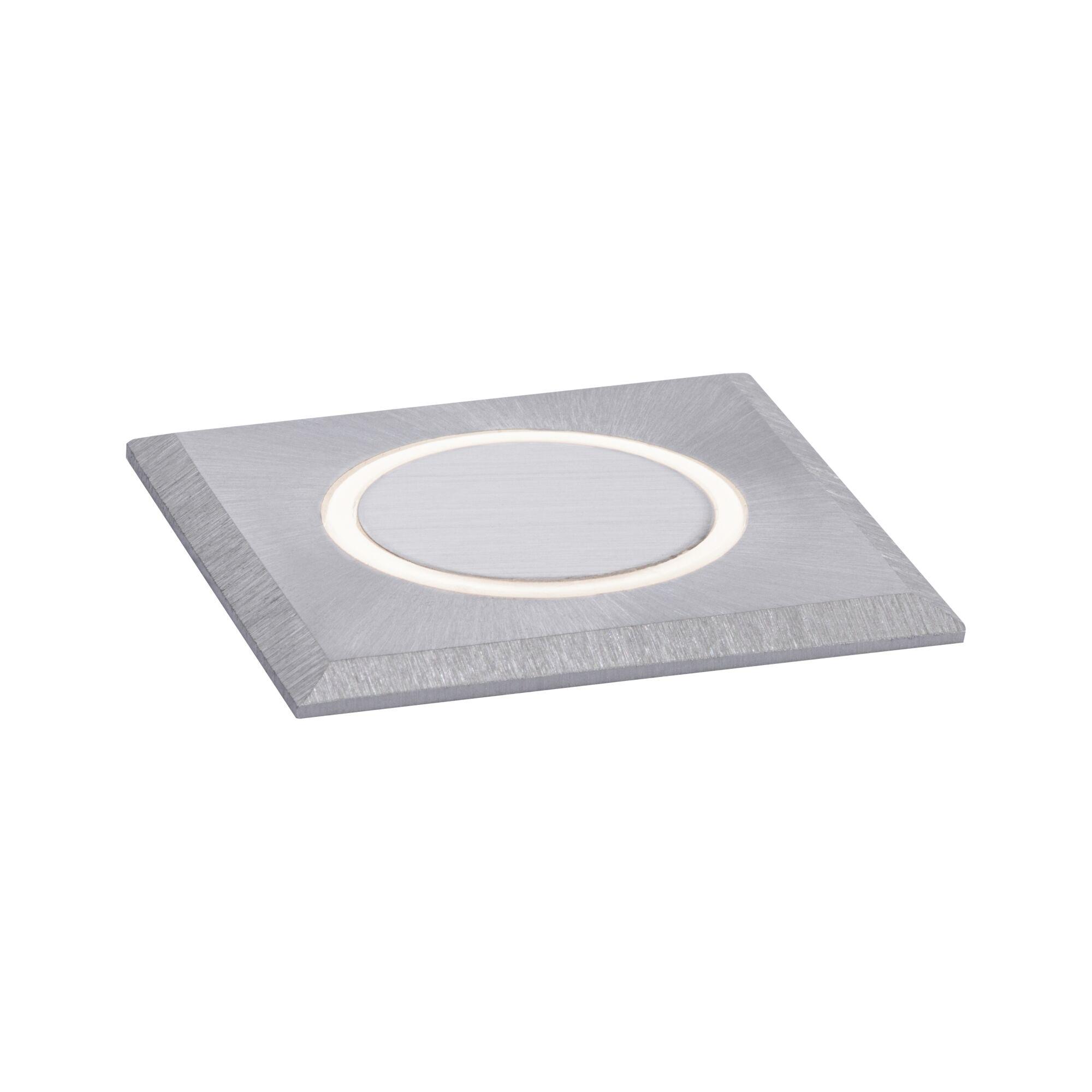 House LED Recessed floor light Warm white IP67 angular 50x82mm 3000K 2W 20lm 230V 120° Semi-crown gold Stainless steel/Plastic Square LED recessed light in brushed silver aluminium with warm white illumination for modern interiors