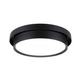 Round ceiling light in black metal with white diffuser for modern interior lighting