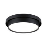 Plafonnier rond en métal noir avec diffuseur blanc pour un éclairage intérieur moderne