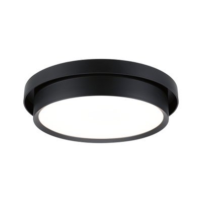 Plafonnier rond en métal noir avec diffuseur blanc pour un éclairage intérieur moderne