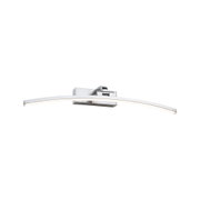 Gebogene LED-Wandleuchte aus gebürstetem Aluminium in Silber für modernes Wohnambiente