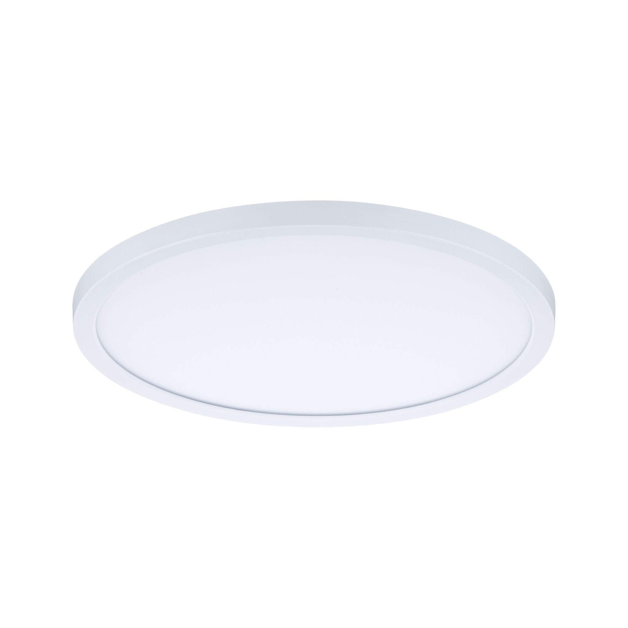 Round white LED ceiling light made of plastic for energy-efficient room lighting