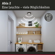 Abia 2 LED-Deckenleuchte in Schwarz mit Sensorfunktion für Flur und Waschküche