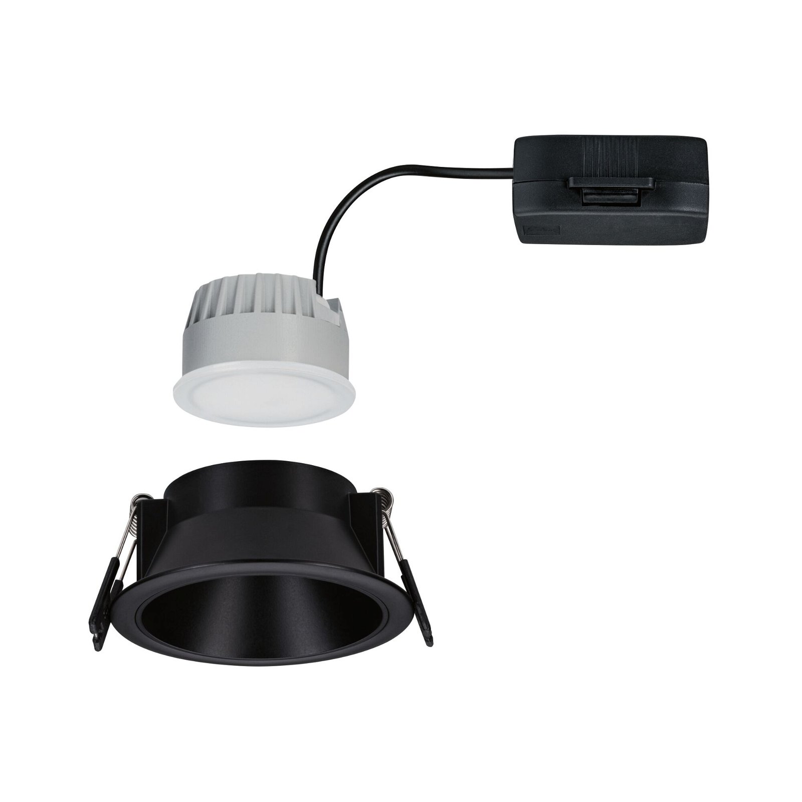 LED Recessed luminaire 3-Step-Dim Cole Coin IP44 round 88mm Coin 6W 470lm 230V dimmable 2700K Black