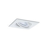 White square recessed spotlight made of metal with adjustable LED lamp for living spaces
