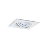 Spot encastré carré blanc en métal avec lampe LED orientable pour espaces de vie
