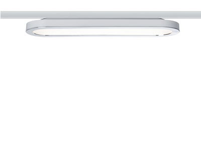 Flache weiße LED-Deckenleuchte mit ovalem Design aus Metall für modernes Raumlicht