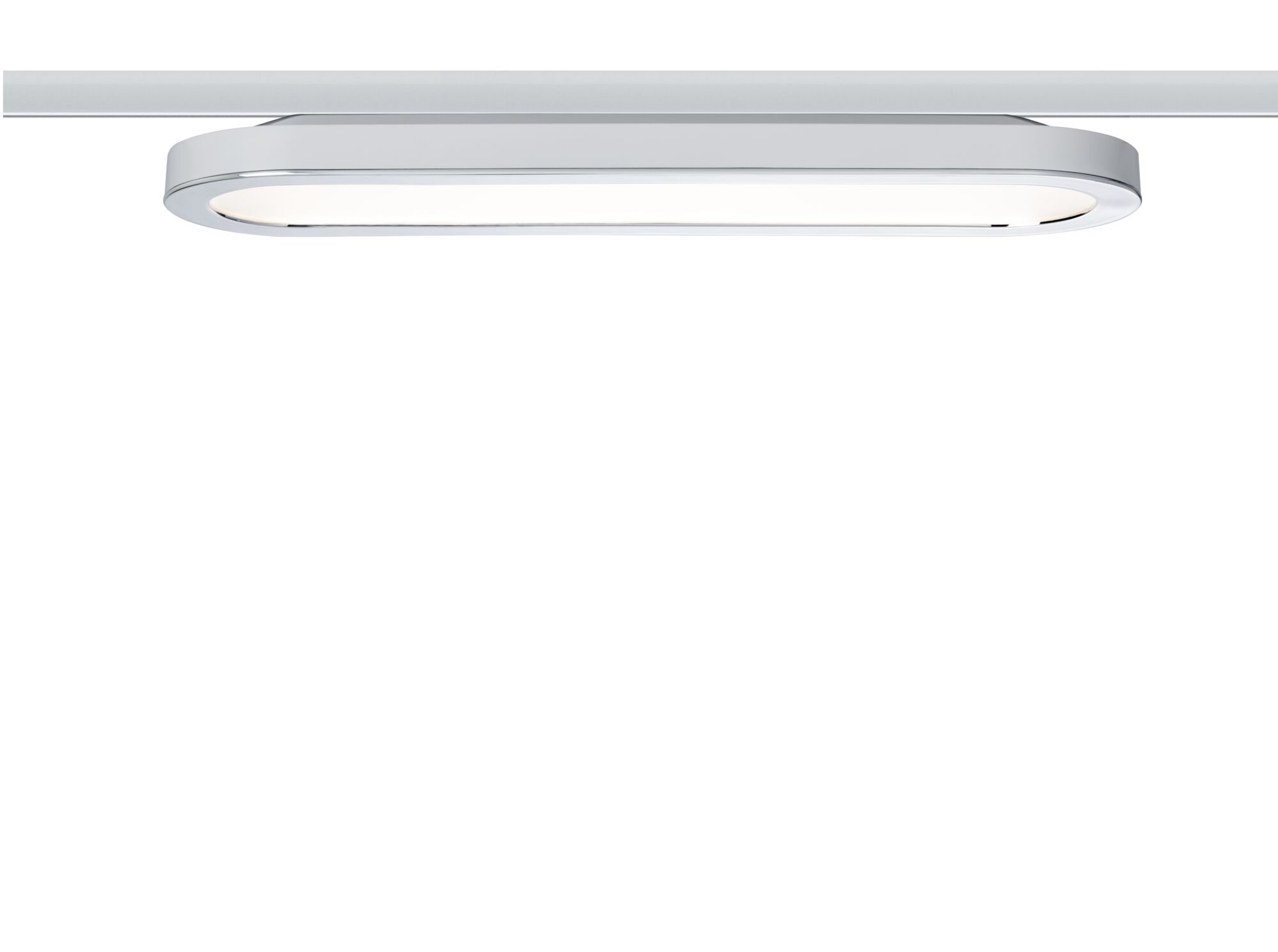 Platte witte LED-plafondlamp met ovale metalen vormgeving voor moderne verlichting