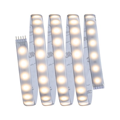 Flexible LED strip light with warm white glow and 3M adhesive tape for easy installation and home lighting