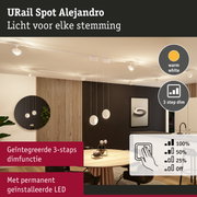 URail Spot Alejandro witte LED plafondspots met geïntegreerde 3-staps dimfunctie en warm wit licht