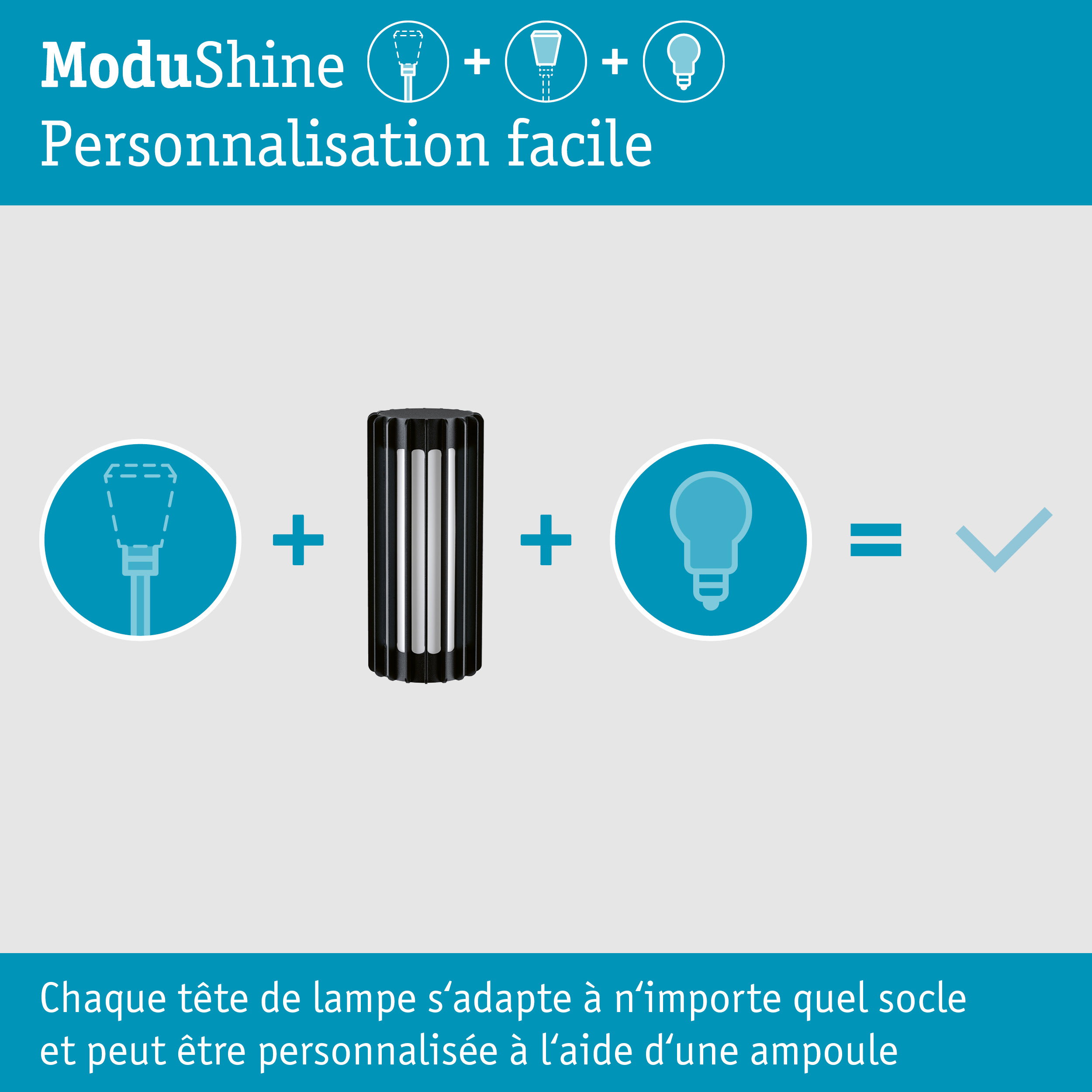 ModuShine Abat-jour Ferina IP44 cylindrique Anthracite